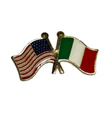 US & Italian Flags Lapel Pin