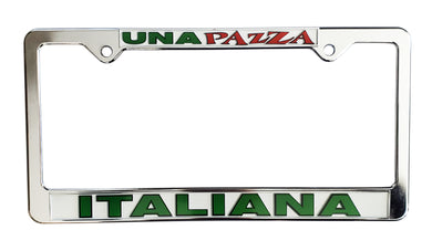 Una Pazza Italiana License Plate Silver Frame