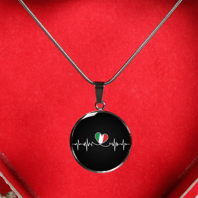 Italian Lifeline With Circle Pendant Necklace