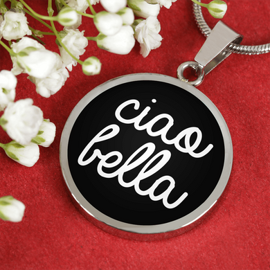 Ciao Bella with Black Circle Pendant Necklace