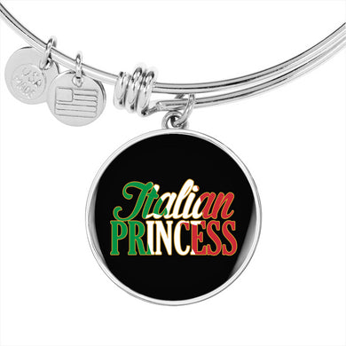 Italian Princess with Circle Charm Bangle in Gold & Stainless Steel