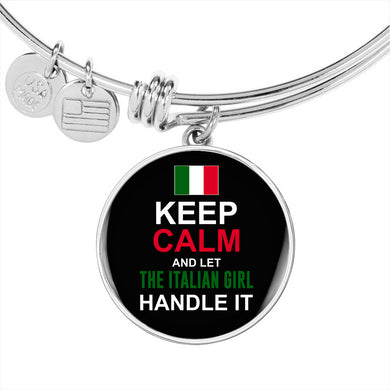 Let the Italian Girl Handle It With Circle Charm Bangle in Gold & Stainless Steel