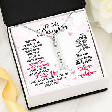 Birthstone Name Necklace + Message Card