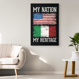 Italian My Nation My Heritage Canvas Wall Art