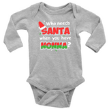 Santa Nonna Long Sleeve Baby Onesie