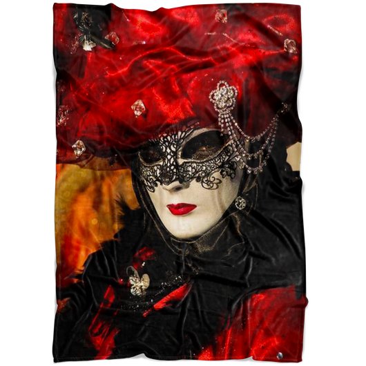 Venice Carnival Fleece Blanket - Portrait