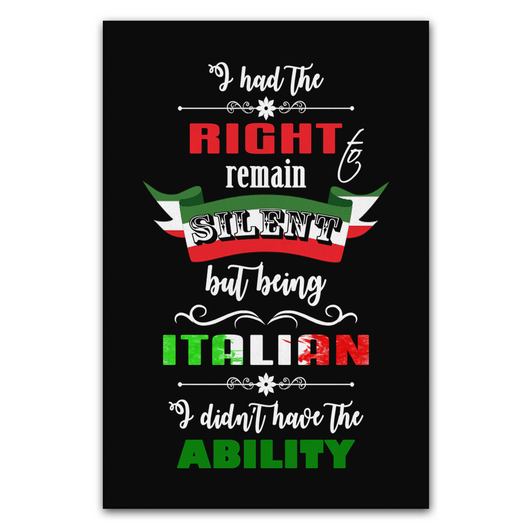 I Had the Right to Remain Silent I Wall Art Portrait