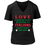 Italian Love Makes The World Go Round Shirt