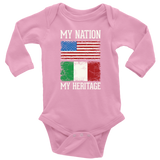 Italian My Nation Long Sleeve Baby Onesie